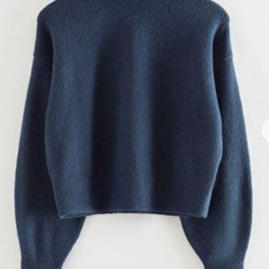 UO Mock Neck Sweater Navy XS